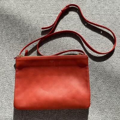 CELINE Trio Large Orange Shoulder Bag | eBay