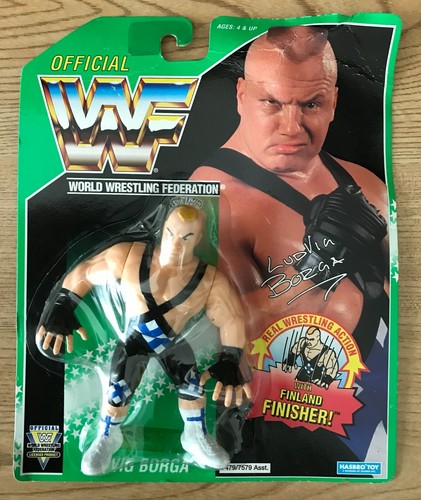 WWF Hasbro Ludvig Borga green card wrestling actio...