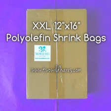 250-XXL 12x16" Polyolefin Shrink Bags,  (Smell Thru Plastic)