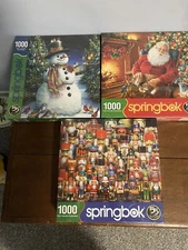 Springbok Jigsaw Puzzle-Santa's Cat Nap,Feathered Friends, Nutcrackers SEALED