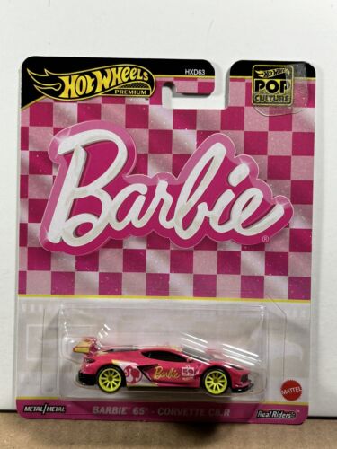 Hot Wheels Premium Pop Culture Barbie 65 Corvette C8.R w/Card Error HTF
