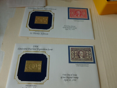 #ad #ad Two Louisiana Purchase Expo 22kt Gold Replica Covers 2c Sc#324 amp; 3c Sc#325 $2.75