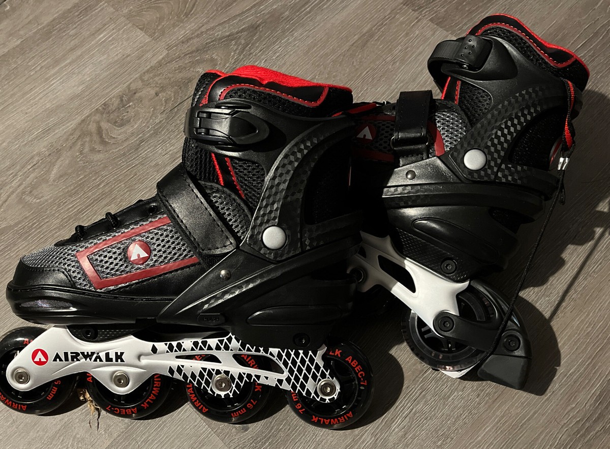 Airwalk ABEC-7 Adult Inline Roller Skates Black Red Hook And  display picture 1