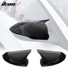 Fit 21-26 Hyundai Elantra 2PC Rear View Side Mirror Cover ABS Carbon Fiber Print