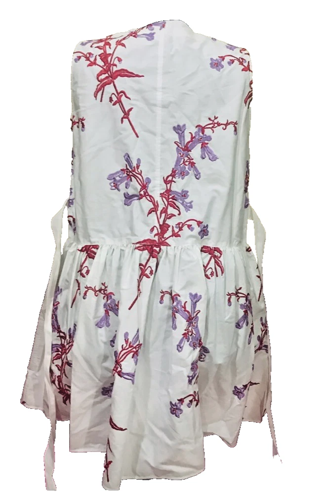 Abito bianco senza maniche con stampa floreale Miu Miu mini cintura corta taglia 44