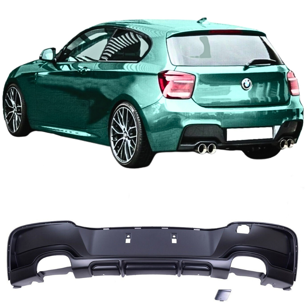 Diffuseur arrière M Performance noir mat à quadruple sortie pour BMW F21 F20