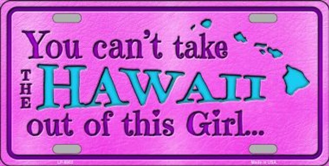 Hawaii Girl Novelty Metal License Plate Tag