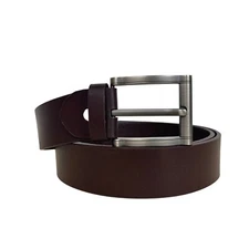 Genuine Brown Cowhide Leather Belt for Men 1.5 in Classic Belt Silver Buckle