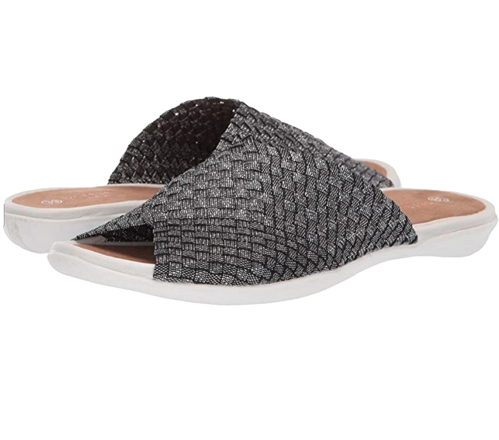 Женские босоножки Bon Bon без шнуровки с открытым носком Bernie Mev - 6 Черно-серебристых