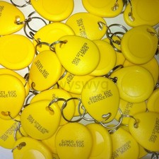 100pcs 18digit EM4100 125KHz RFID ID Induction Proximity Tag Token Keyfob Yellow