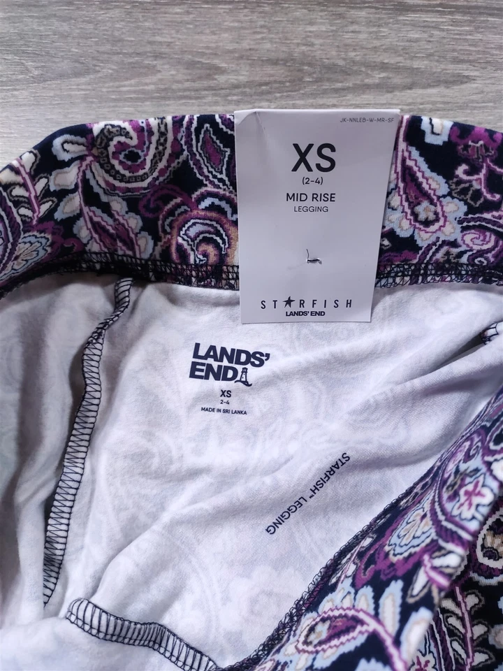 Leggings Lands End para mujer X-Pequeños 2-4 púrpura cachemir estrellas de mar pantalones tiro medio Foto 2 de 4