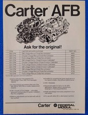 1990 Carter Afb Mogul Automotive Parts Carburators Original Print Ad Hot Rod