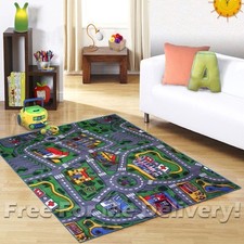 Kids Express City Roads Floor Car Play Rug - Washable & Non-Slip - 2 x Sizes