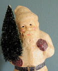 Teena Flanner Belsnickle Santa Claus Figurine with Bottle Brush Tree — photo 3