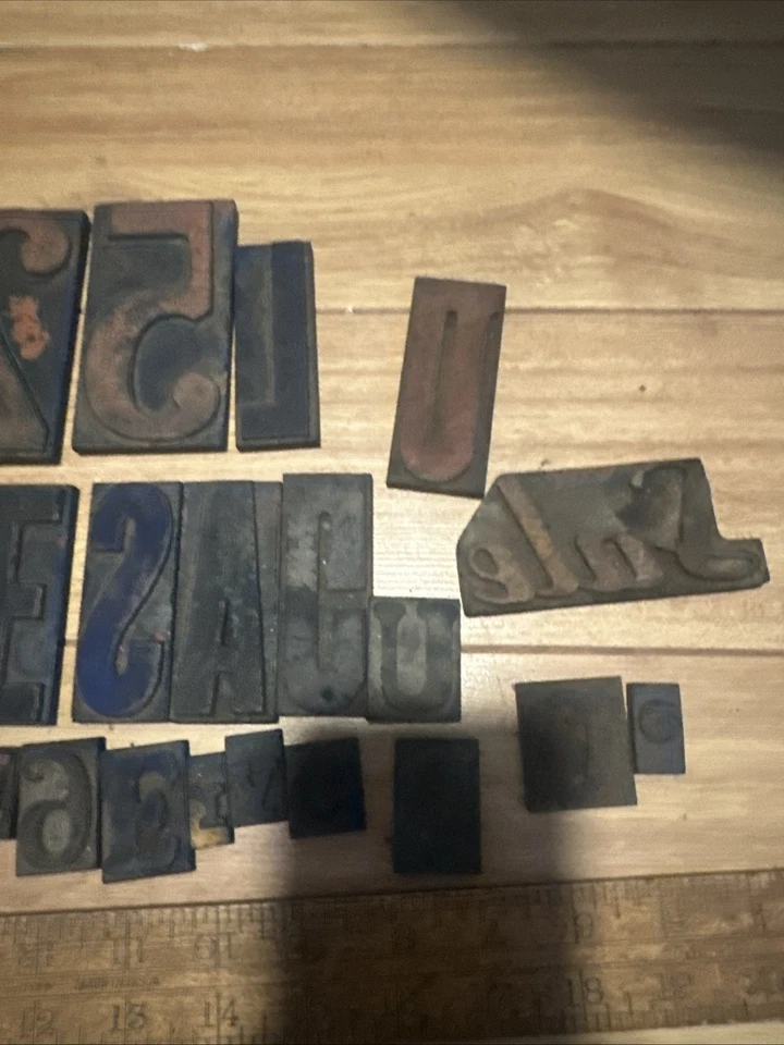 Lote de sellos en bloque de impresión tipográfica de publicidad vintage de 7 libras más Foto 4 de 4