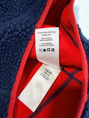 Patagonia Men's Classic Retro-X Fleece Vest M Navy Blue Red image 6