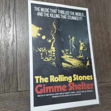 Rolling Stones Gimme Shelter 1970 Movie Poster 21"x11" Unframed Print in Plastic