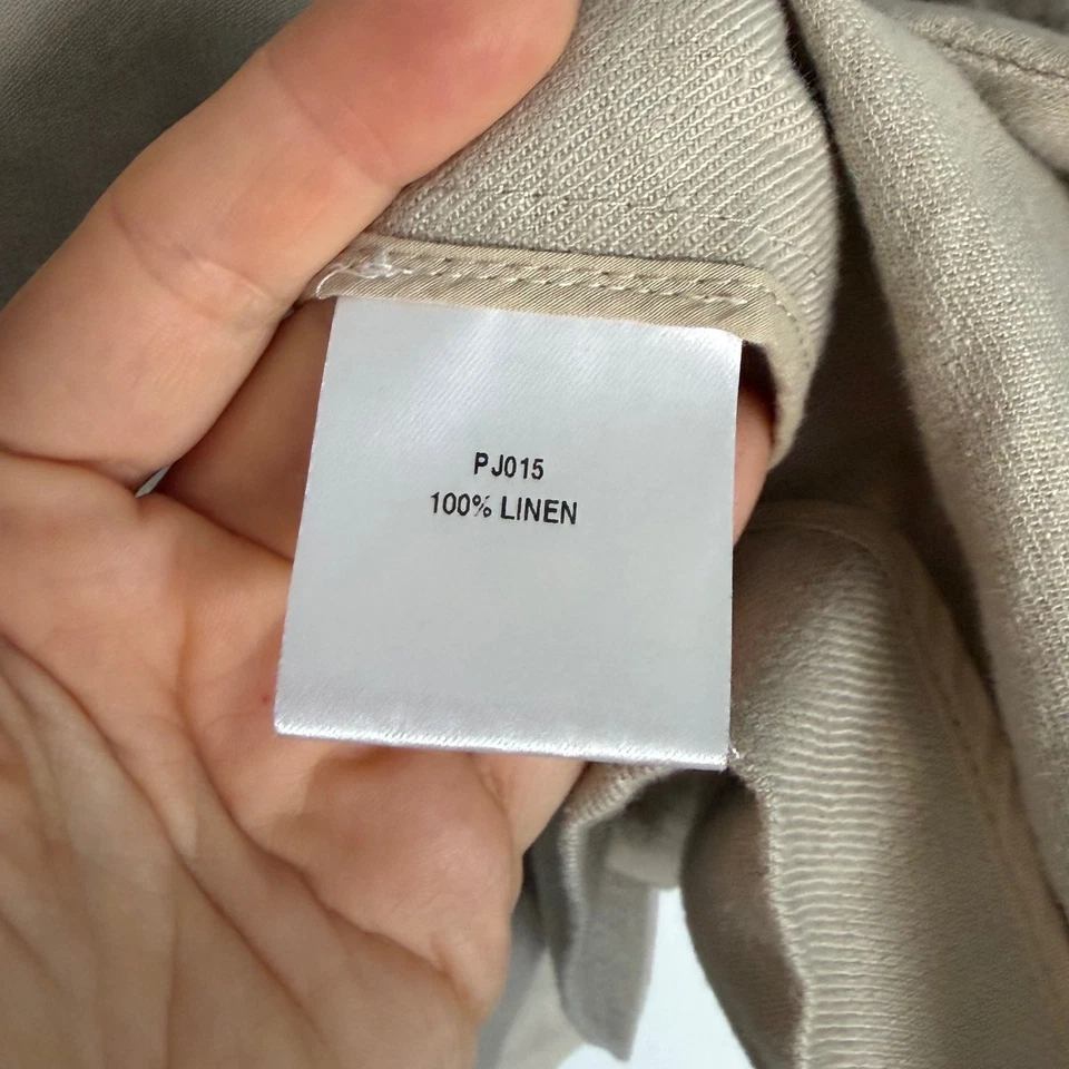 LAFAYETTE 148 NEW YORK Womens 18W Beige Linen Collarless Blazer Jacket Office - Image 4 of 4