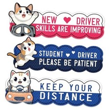 3pcs Student Driver Magnets for Car, New Driver Safety Attention Reflective