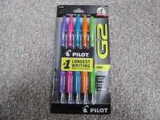 New PILOT G2 Rolling Ball Colored Gel Pens, 0.7mm, Assorted Color Inks, 5-Pack