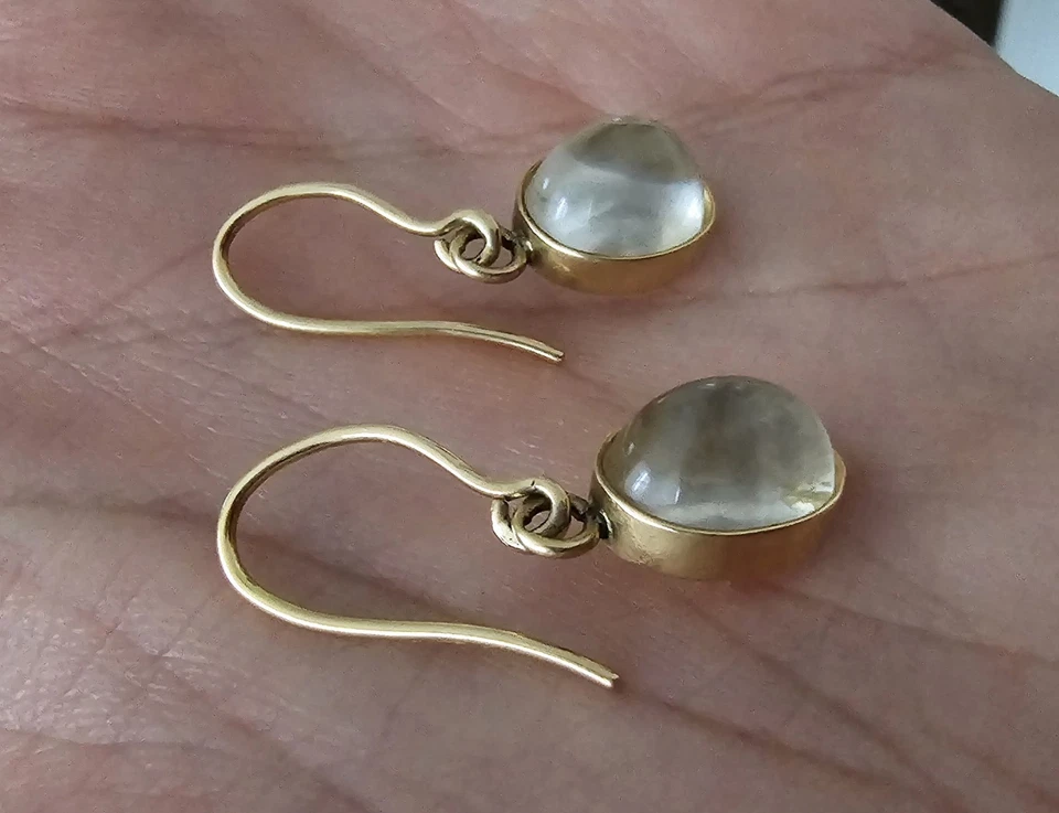 Ohrringe aus Gelbgold 750 mit Mondstein - Bild 4 von 4