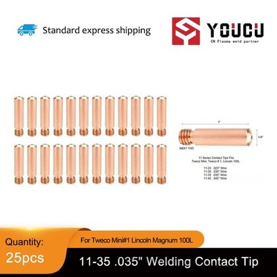 25pcs For   Mini#1     100L 11-35 .035'' Welding Contact Tip #hj