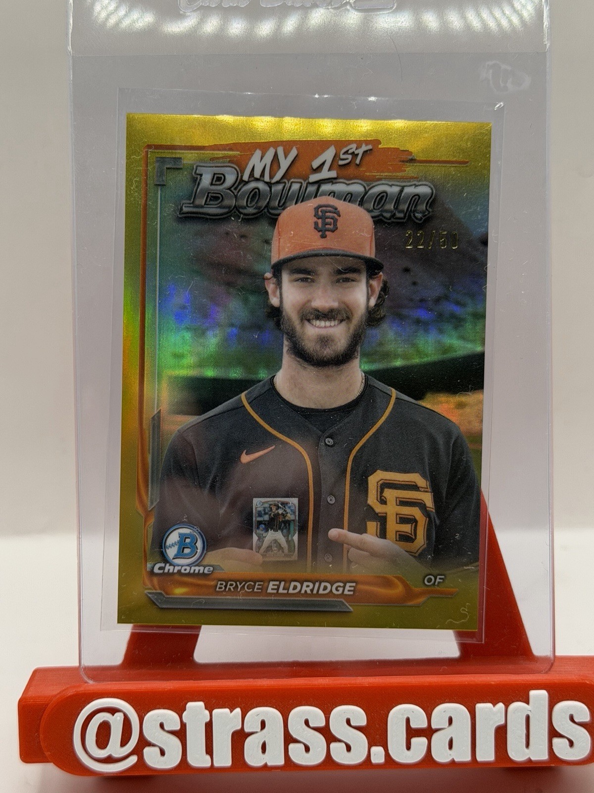 2024 Bowman Chrome - My 1st Bowman Bryce Eldridge #M1B-1 True Gold Refractor /50