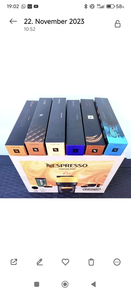NESPRESSO VERTUO POP KAPSEL MASCHINE INKL. 7STANGEN KAFFEE NEU NEUES DESIGN.  - Bild 3 von 4