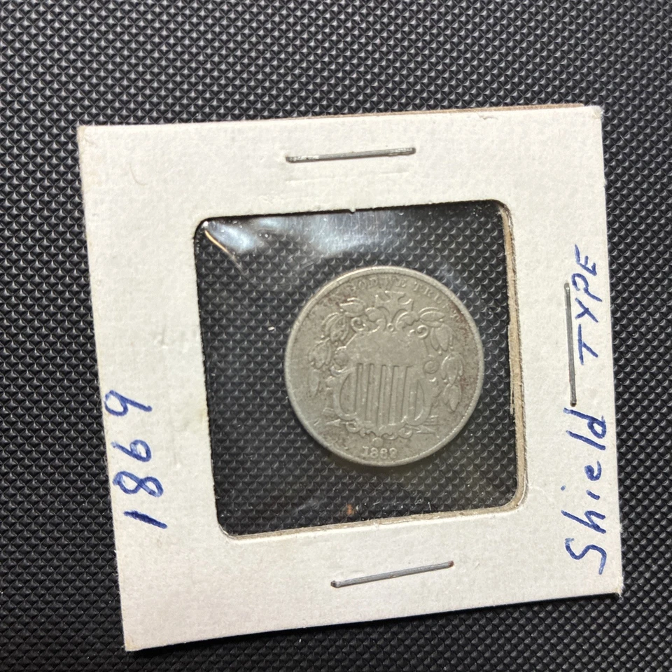 1869 Shield Nickel 5 Cents 5C Ungraded Post Civil War Date US Coin CC27267 - Image 4 of 4