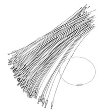 50 Pcs Wire Keychain Cable,Nylon Coated Stainless Steel String Wire Luggage T...