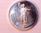 1 oz .999 Fine Silver Round SilverTowne American Eagle Style  BU Cresent Toned