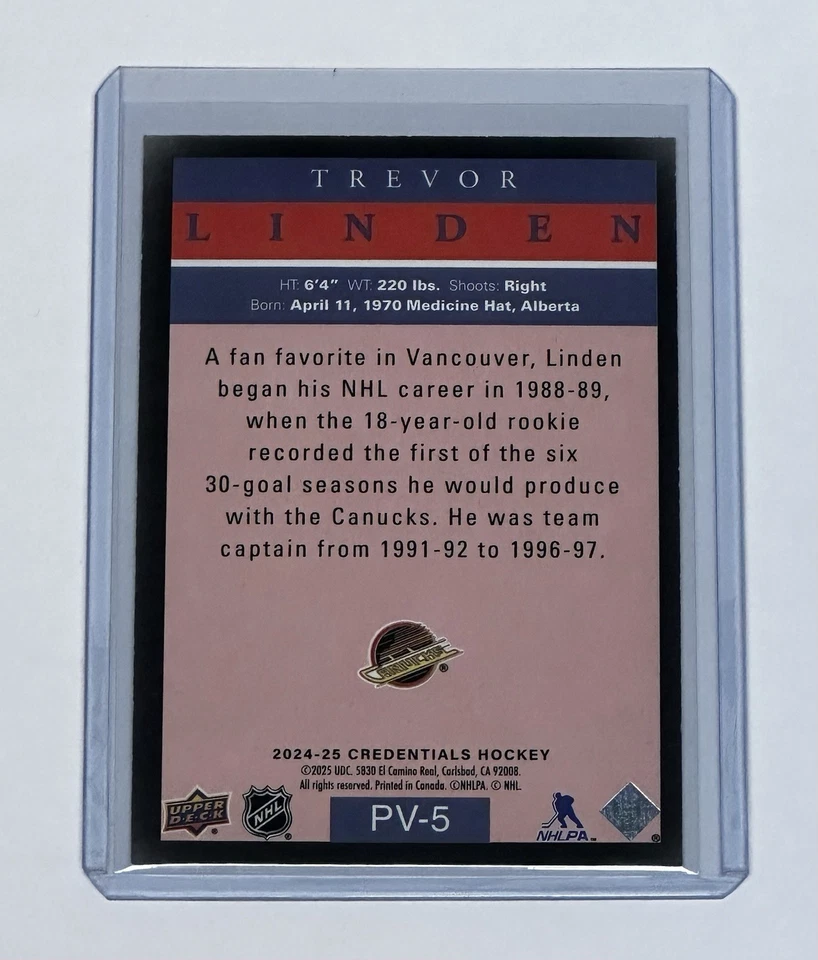 2024-25 UD Credentials Fleer Pro Visions Legends Trevor Linden SSP Foto 2 de 2