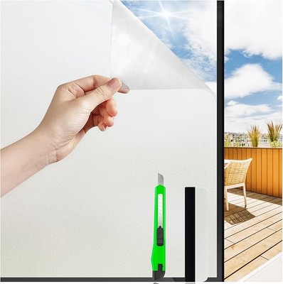 HONLONE Milchglas Fensterfolie Sichtschutz selbstklebend Sichtschutzfolie für Glas Sun Blo