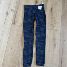 Spanx Ecocare Seamless Leggings Womens Medium Gray Camouflage Pull On Stretch