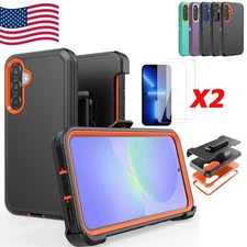 For Samsung Galaxy A36 5G Defender Case/Tempered Glass/Belt Clip Fits Otterbox