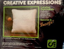 Creative Expressions COLONIAL FRUIT BASKET Candlewicking Pillow Kit CE4815 New