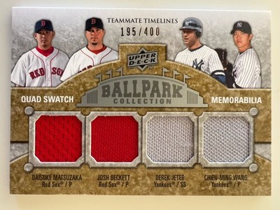 2009 Upper Deck Ballpark #282 Quad Swatc /400 Derek Jeter Beckett Matsuzaka Wang