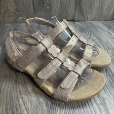 Vionic Amber 9 Wide Rose Gold Strappy Adjustable Sandal