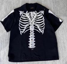 USED KAPITAL SILK RAYON BONE ALOHA SHIRT K2306SS216 GOOD M-14A17 SIZE 2(Medium)