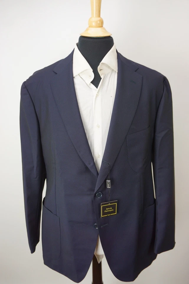 Abrigo Deportivo Sartoria Partenopea Azul Marino Mezcla Mohair Talla 48R NUEVO Foto 3 de 4