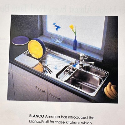 1994 Blanco Profi Stainless Steel Kitchen Sink Vintage Print Ad Cooking Advert
