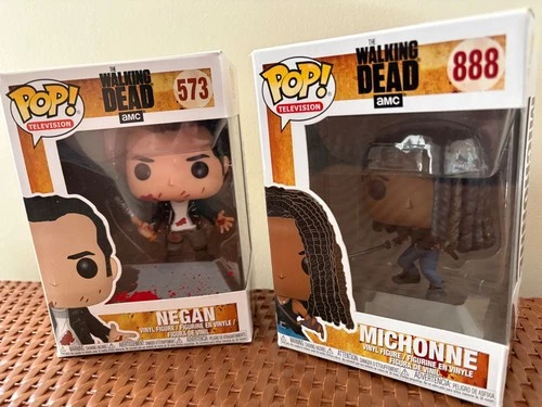 Funko POP! - The Walking Dead - Negan (Bloody) - #573 - and Michonne - #888