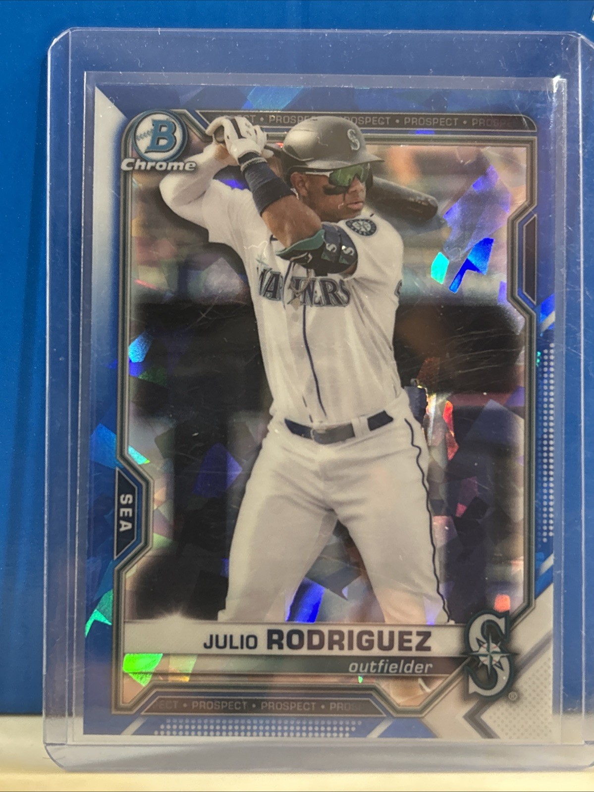2021 Bowman Chrome Julio Rodriguez #BCP-86 Sapphire Blue Refractor SP Mariners