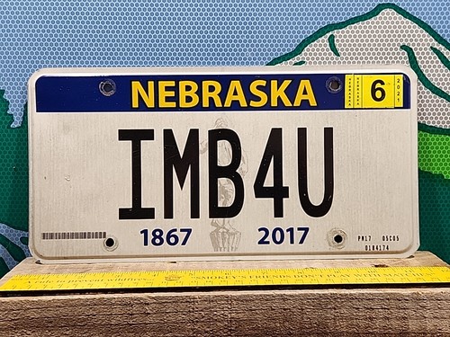 Nebraska Vanity License Plate IMB4U I'm Before You Race Racing Win Lose Lost