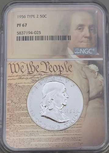 1956 Type 2 Franklin Half Dollar NGC PF 67 50c We The People Holder