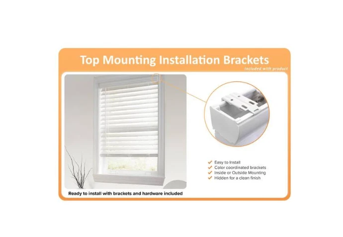 Persianas blancas inalámbricas premium imitación madera con listones de 2,5 pulgadas - 31,25" W x 48" L Foto 2 de 4