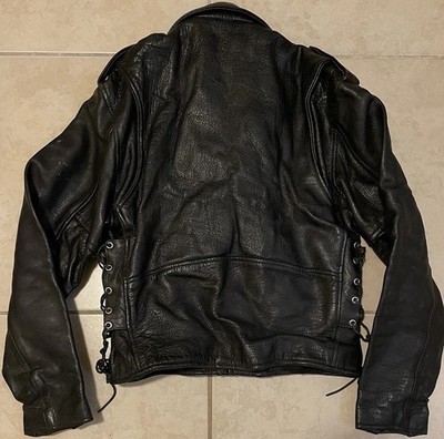 Vtg 70s 80s Leather Motorcycle Jacket 40 Biker Grunge Punk Rock