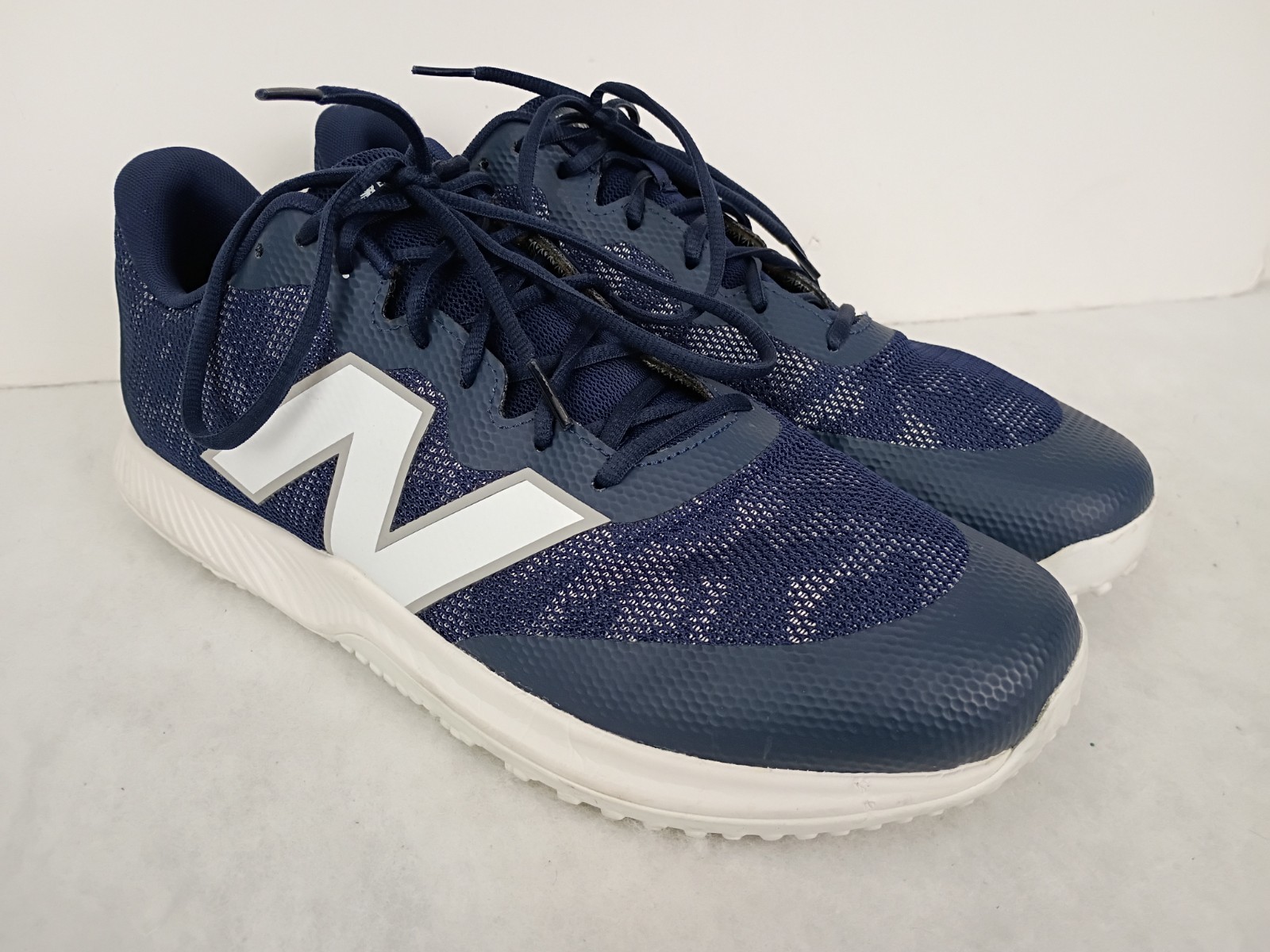 New Balance Mens 14 FuelCell 4040v7 Navy Blue White Baseball Turf Trainer Shoes