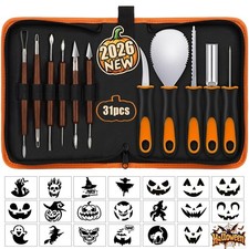 Halloween Pumpkin Carving Kit with Stencils - 31 PCS Professional Tools