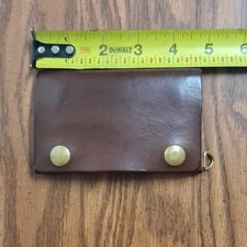 Full-grain, vegetable-tanned USA MADE brass Snap/riveted leather Chain Wallet.